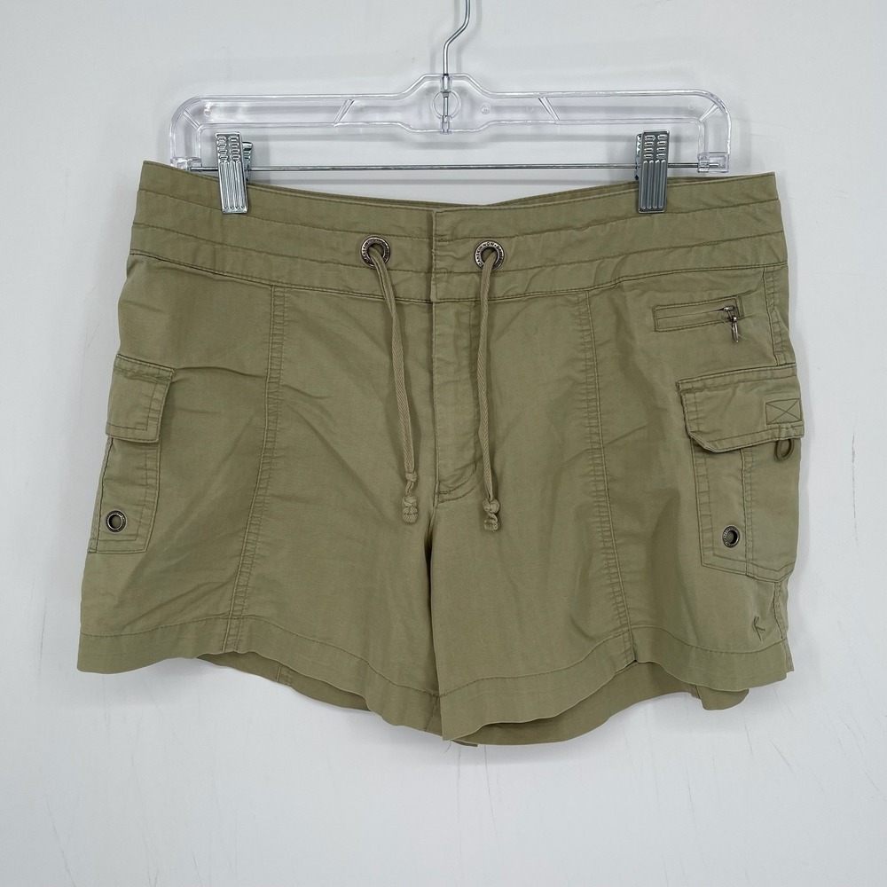 Danskin Now Women's Moss Green Drawstring Utility Cargo Shorts Size M 8-10